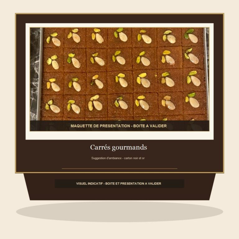 Douceurs chocolatées — maquette indicative, boîte à valider